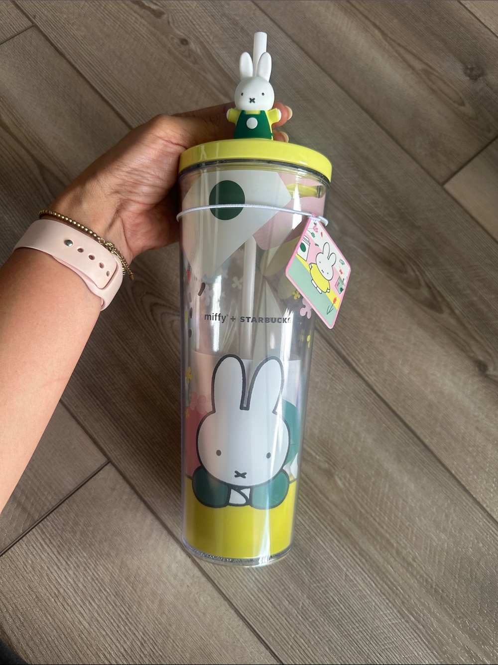 2026 Starbucks Yellow & Green Miffy Bunny Tumbler with Topper